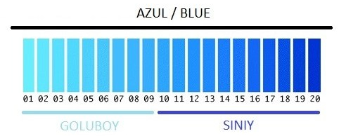 Azul com palavras